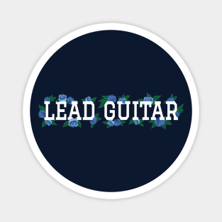 Lead Guitar Blue Roses and Leaves Magnet